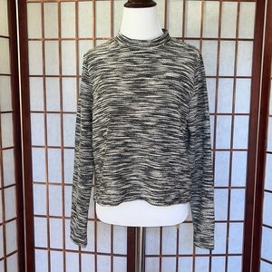 H&M Cropped Tweed Long Sleeve Top
